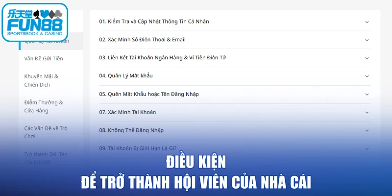Điều kiện để trở thành hội viên của nhà cái